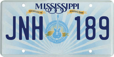 MS license plate JNH189