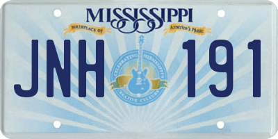 MS license plate JNH191