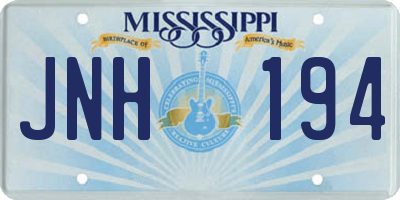 MS license plate JNH194