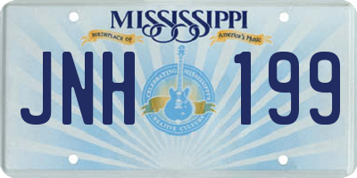 MS license plate JNH199