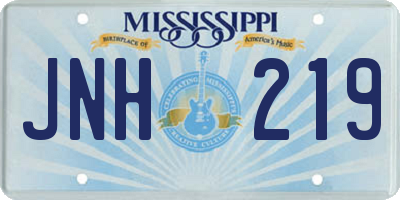 MS license plate JNH219