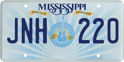 MS license plate JNH220