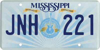MS license plate JNH221
