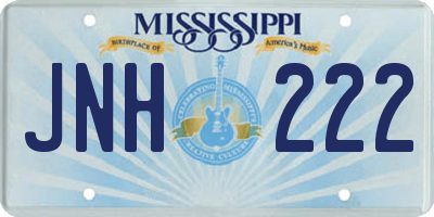 MS license plate JNH222