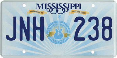 MS license plate JNH238
