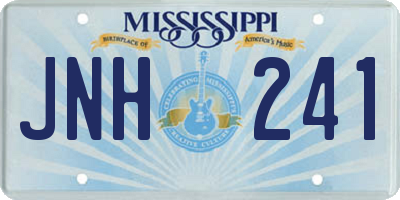 MS license plate JNH241