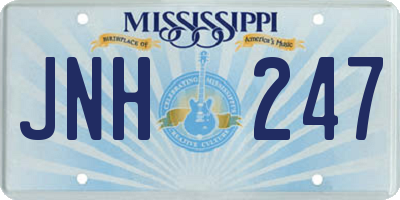 MS license plate JNH247