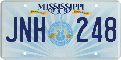 MS license plate JNH248