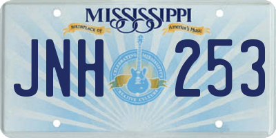 MS license plate JNH253