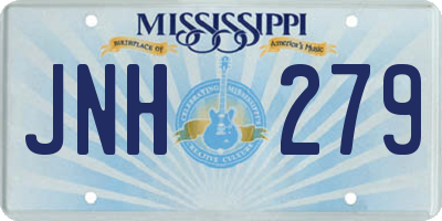 MS license plate JNH279
