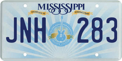MS license plate JNH283