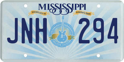 MS license plate JNH294
