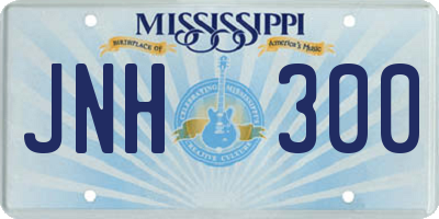 MS license plate JNH300