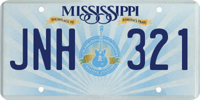 MS license plate JNH321