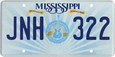MS license plate JNH322