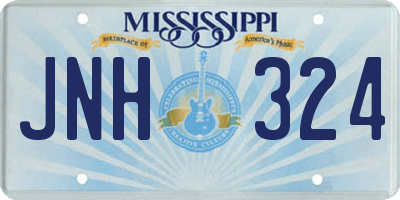MS license plate JNH324