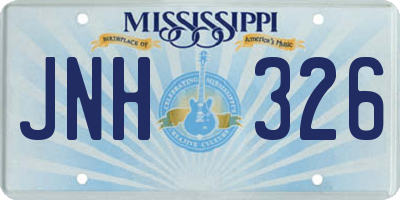 MS license plate JNH326