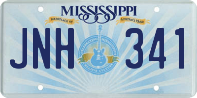 MS license plate JNH341