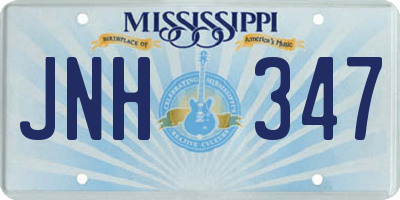 MS license plate JNH347
