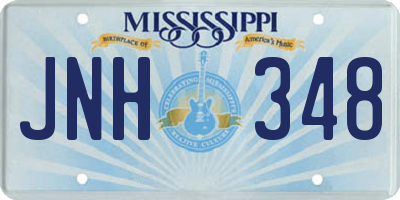 MS license plate JNH348