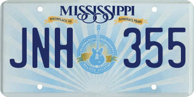 MS license plate JNH355