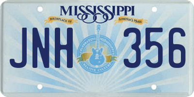 MS license plate JNH356