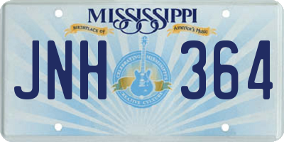 MS license plate JNH364
