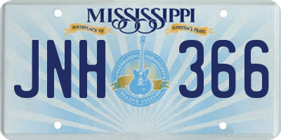 MS license plate JNH366