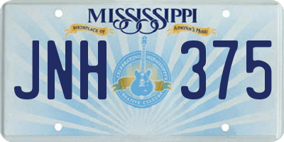 MS license plate JNH375