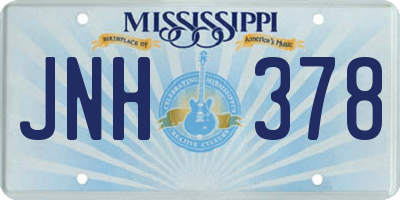 MS license plate JNH378