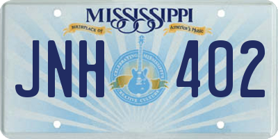 MS license plate JNH402
