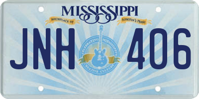 MS license plate JNH406