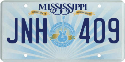MS license plate JNH409