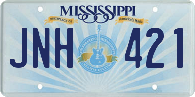 MS license plate JNH421