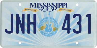 MS license plate JNH431