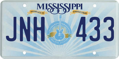 MS license plate JNH433