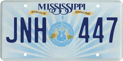 MS license plate JNH447