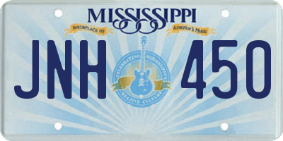 MS license plate JNH450