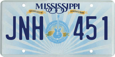 MS license plate JNH451