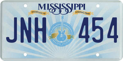 MS license plate JNH454