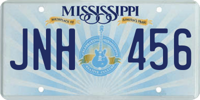 MS license plate JNH456