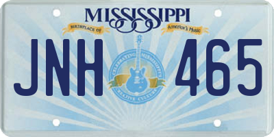 MS license plate JNH465