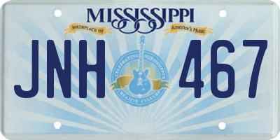 MS license plate JNH467