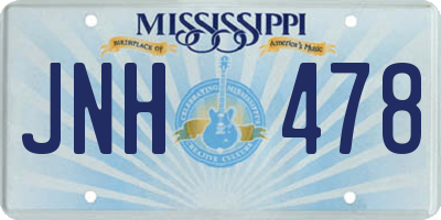 MS license plate JNH478