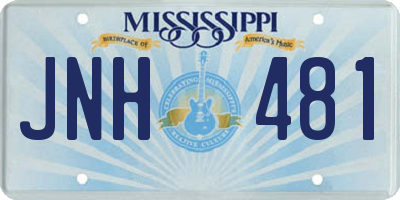 MS license plate JNH481