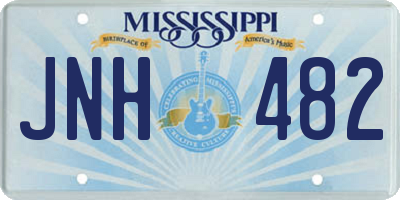 MS license plate JNH482