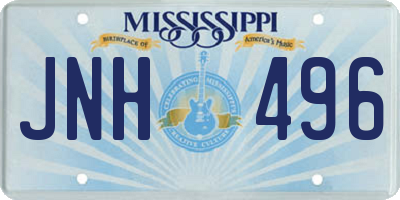 MS license plate JNH496