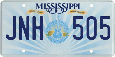 MS license plate JNH505