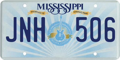 MS license plate JNH506