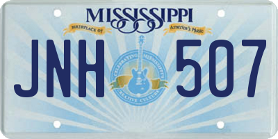 MS license plate JNH507